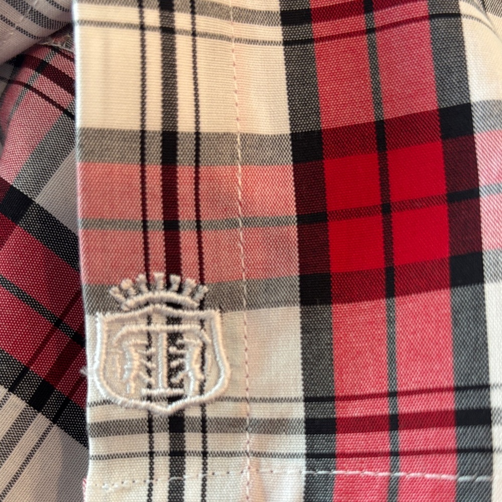 Talbots Red, White, Black Plaid Shirt Size 8P - Picture 13 of 13